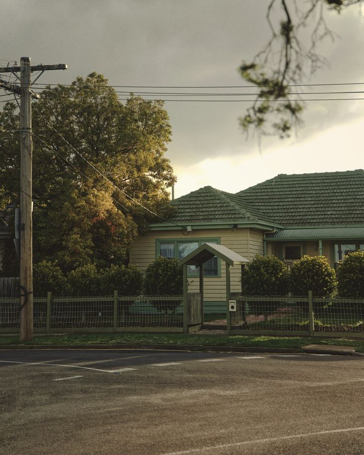 A suburban home in late light